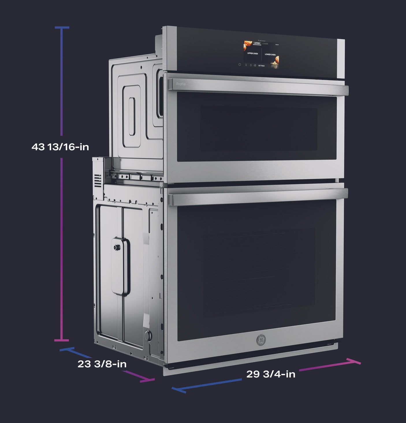 GE Profile™ 30 in. Combination Double Wall Oven with Convection, Air Fry, Steam, Sous Vide, and Advantium® Technology