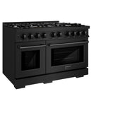 ZLINE 48 in. 6.7 cu. ft. Select Double Oven Gas Range with 8 Burner Cooktop in Black Stainless Steel (HGRB-48)