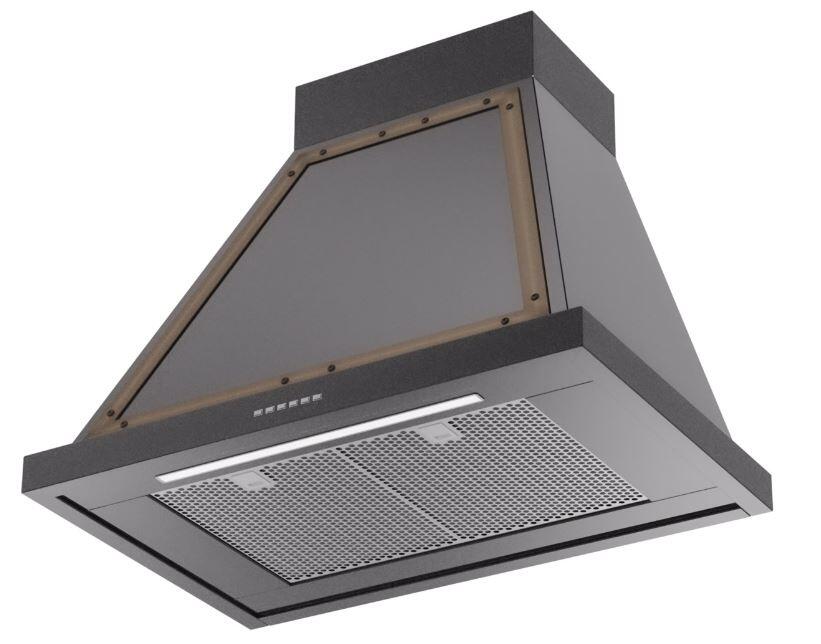 Nostalgie 30 Inch Glossy Black Wall Mount Convertible Range Hood