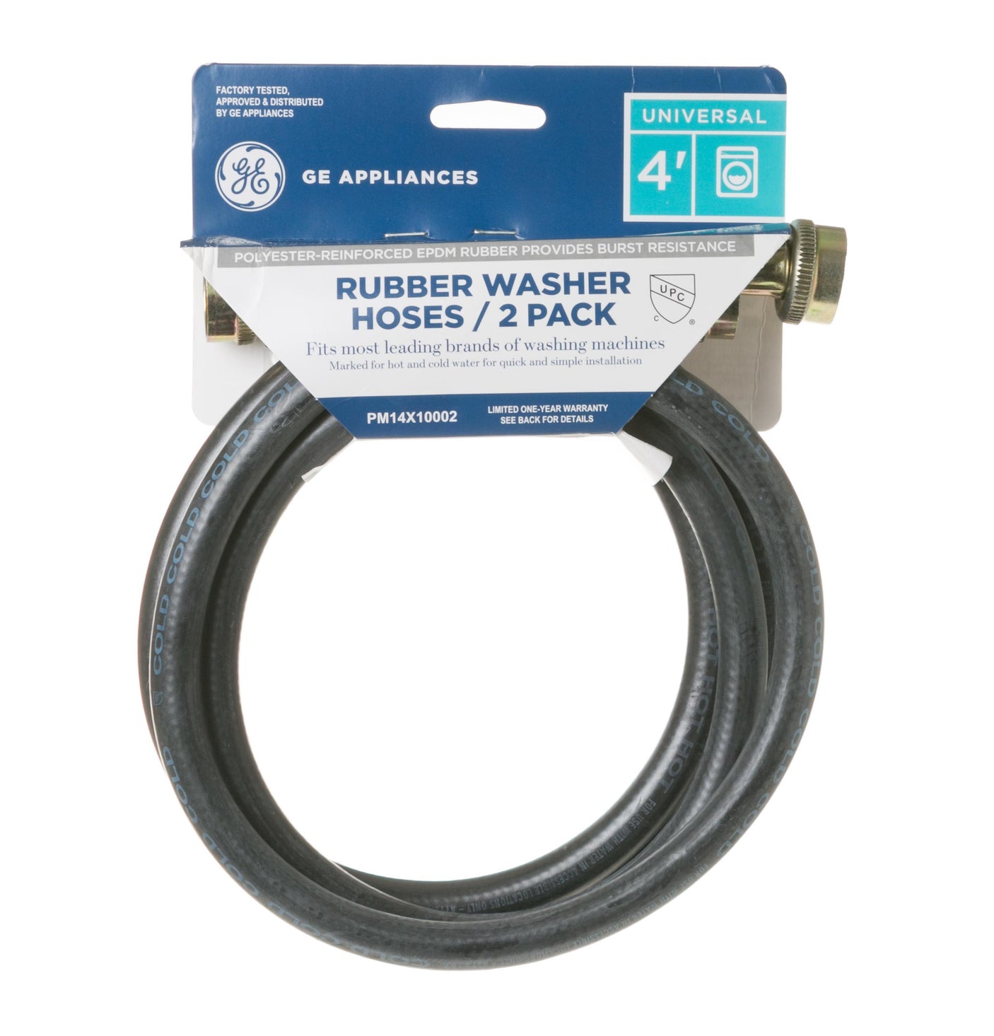 4 Foot Rubber Washer Hoses (2 pack)