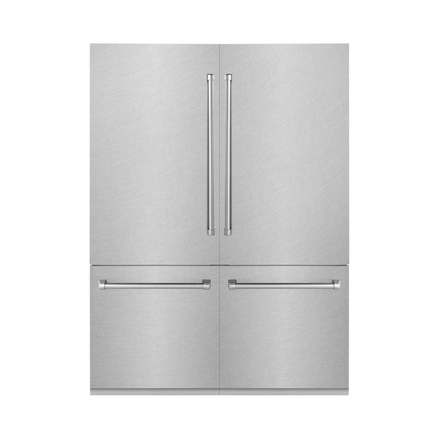 ZLINE 60" 32.2 cu. ft. Built-In 4-Door French Door Freezer Refrigerator with Internal Water and Ice Dispenser in Fingerprint Resistant Stainless Steel (RBIV-SN-60)