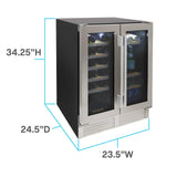 Avanti ELITE Side by Side Wine and Beverage Cooler - Stainless Steel / 19 Bottles / 56 12 oz. Cans