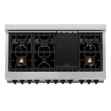 ZLINE Autograph Edition 48" 6.0 cu. ft. Dual Fuel Range with Gas Stove and Electric Oven in Stainless Steel with White Matte Door with Accents (RAZ-WM-48) [Color: Matte Black]