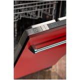 ZLINE 18 in. Compact Top Control Dishwasher with Stainless Steel Tub and Traditional Handle, 52dBa (DW-18) [Color: Red Matte]