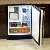 24-In Built-In Refrigerator Freezer With Crescent Ice Maker with Door Style - Stainless Steel