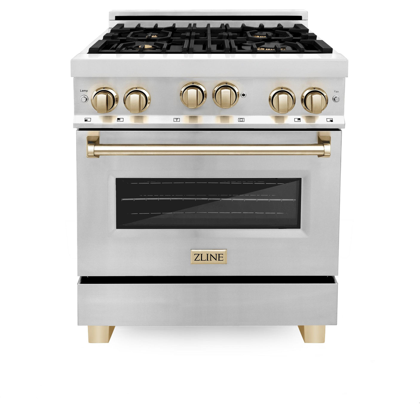 ZLINE Autograph Edition 30" 4.0 cu. ft. Range with Gas Stove and Gas Oven in Stainless Steel with Accents (RGZ-30) [Color: Matte Black]