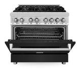 ZLINE 36 in. Dual Fuel Range with Gas Stove and Electric Oven in Stainless Steel (RA36) [Color: Blue Gloss]