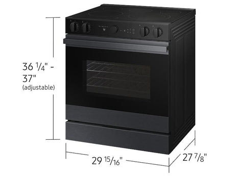 Bespoke 6.3 cu. ft. Smart Slide-In ENERGY STAR® Certified Electric Range with Air Fry in Matte Black Steel