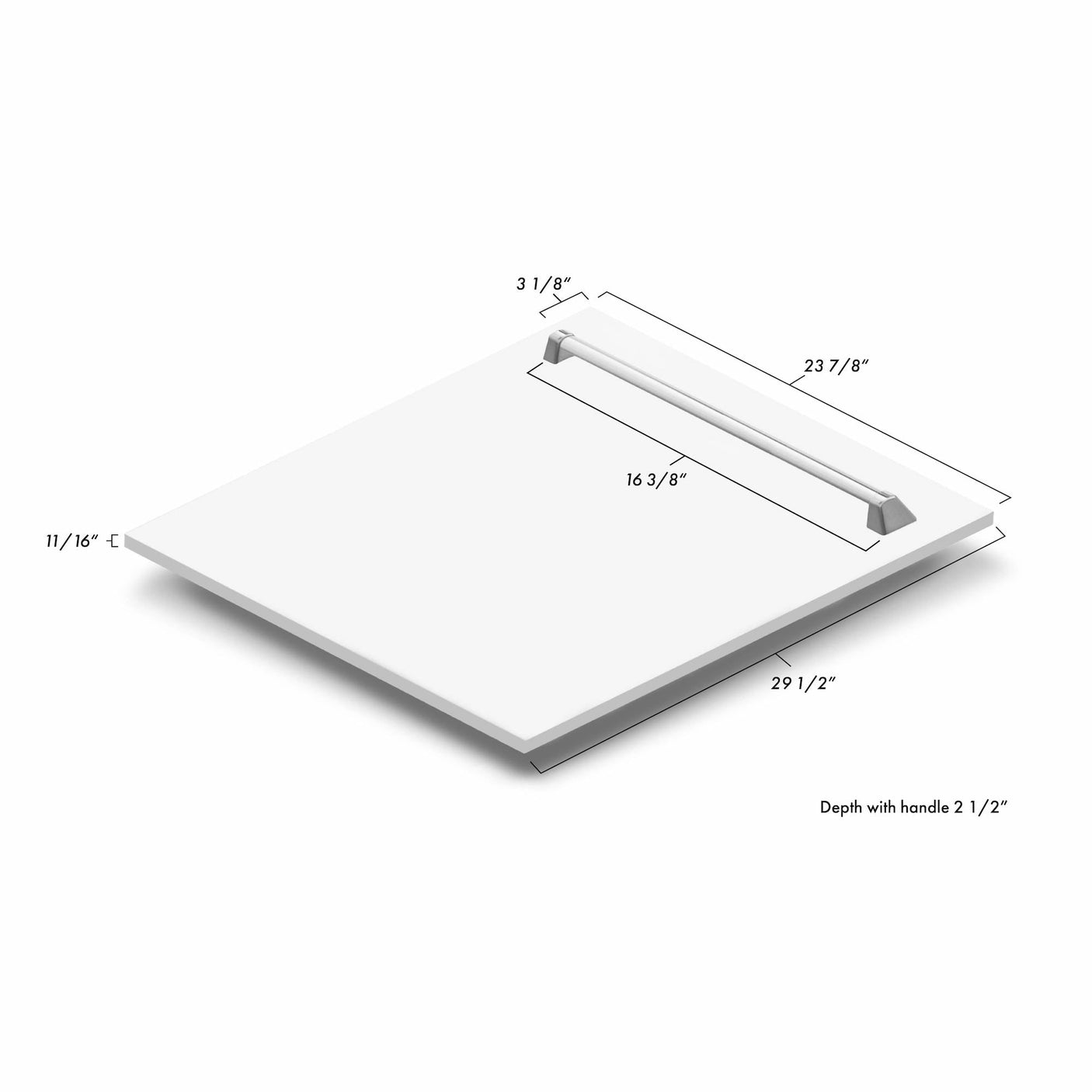 ZLINE 24" Monument Dishwasher Panel with Traditional Handle and Color Options (DPMT-24) [Color: White Matte]