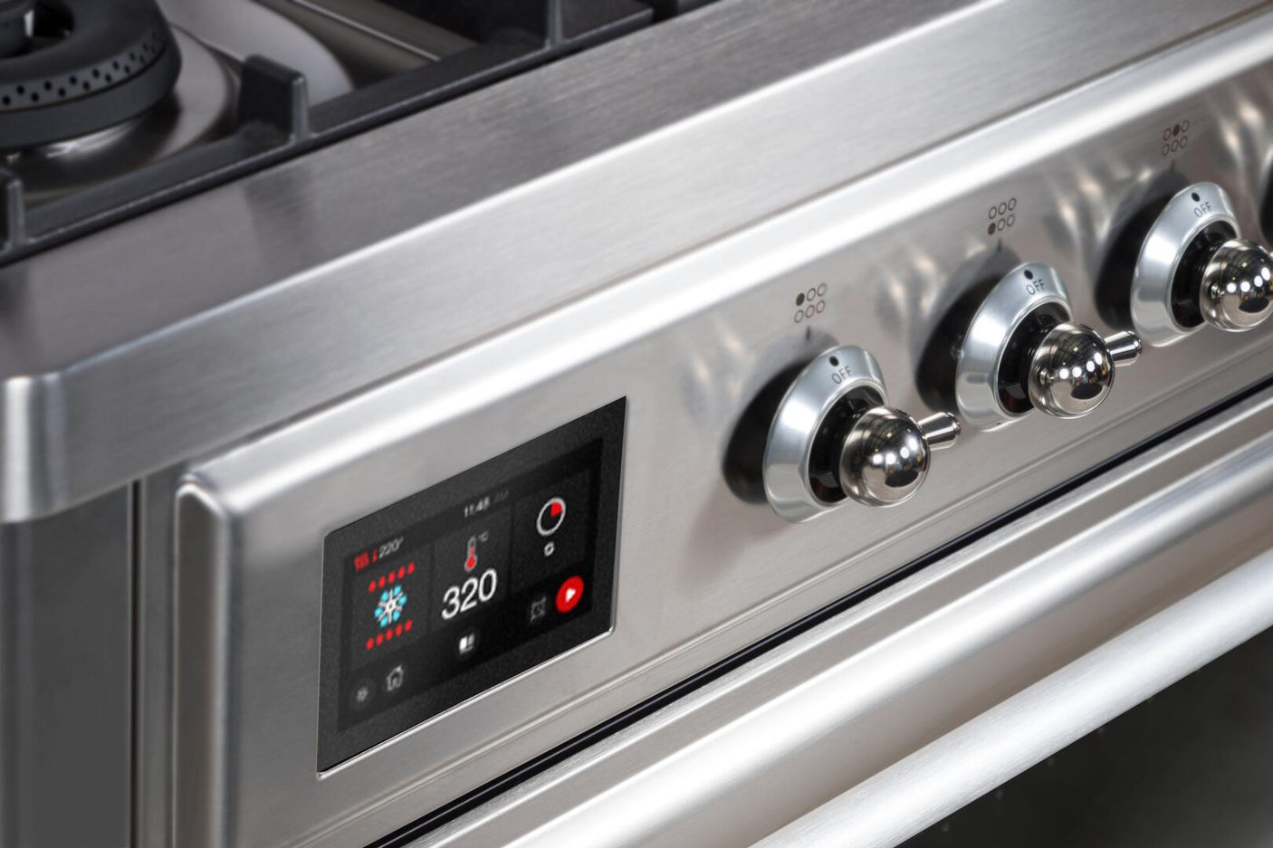 Majestic II 36 Inch Dual Fuel Liquid Propane Freestanding Range in Stainless Steel with Chrome Trim