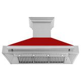 ZLINE 48 in. DuraSnow Stainless Steel Range Hood with Colored Shell Options (8654SNX-48) [Color: Red Gloss]