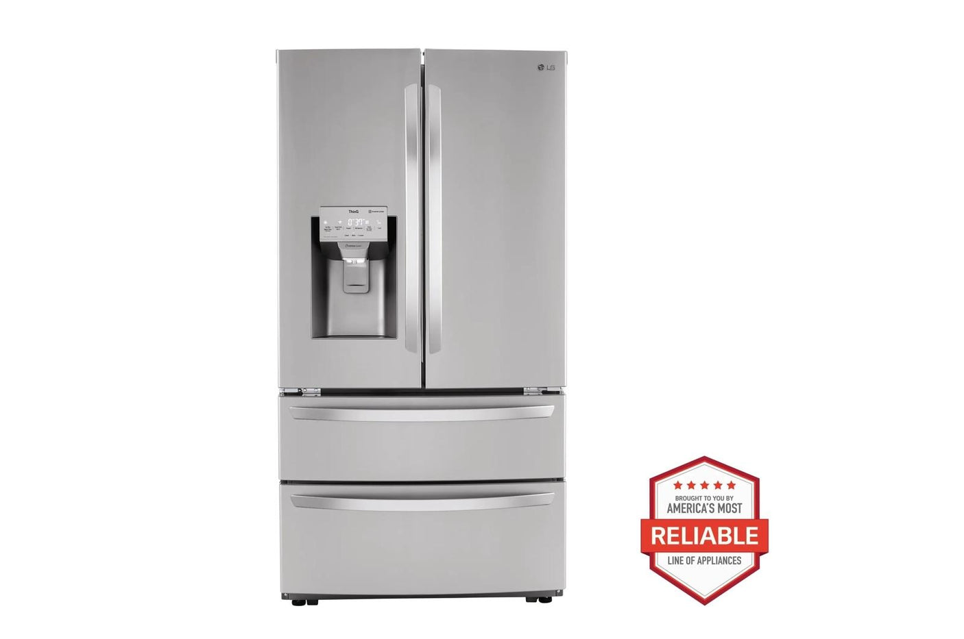 22 cu ft. Smart Counter Depth Double Freezer Refrigerator with Craft Ice™