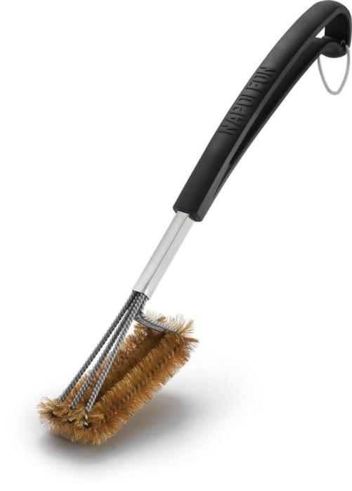 Triple-Row Grill Brush with Brass Bristles