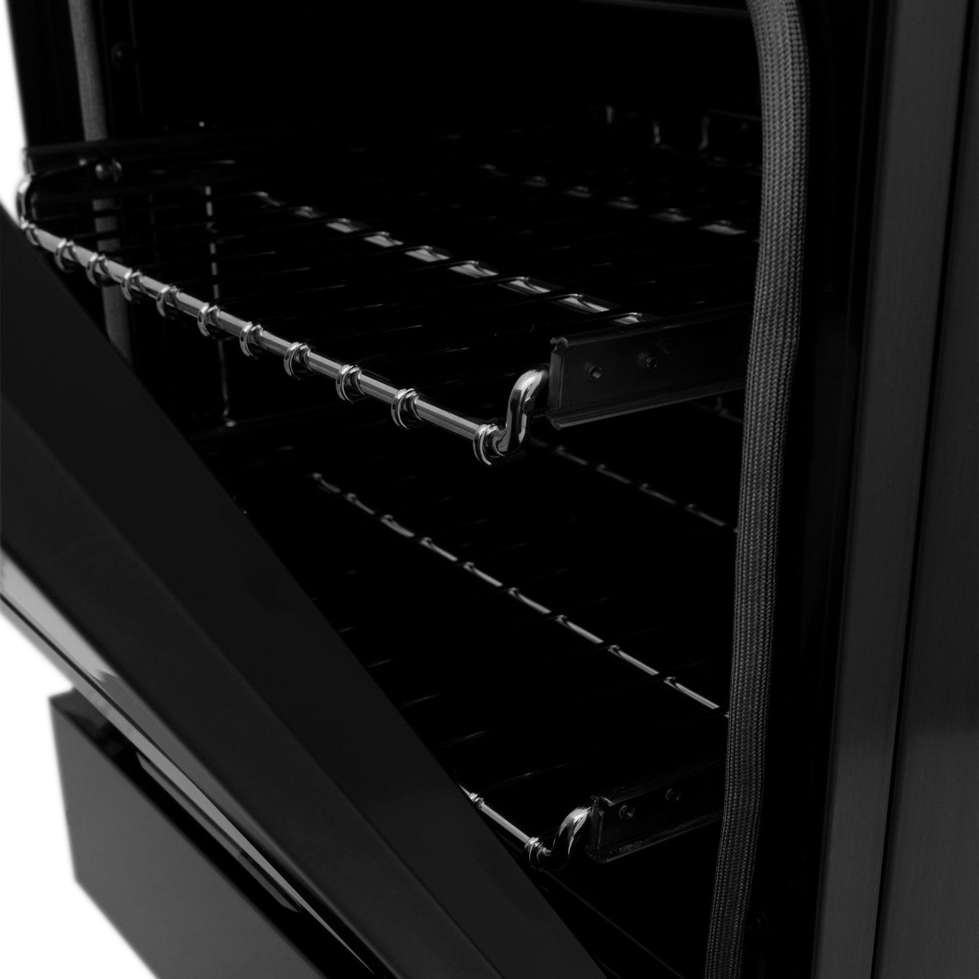 ZLINE 24 in. Professional Dual Fuel Range in Black Stainless Steel (RAB-24)