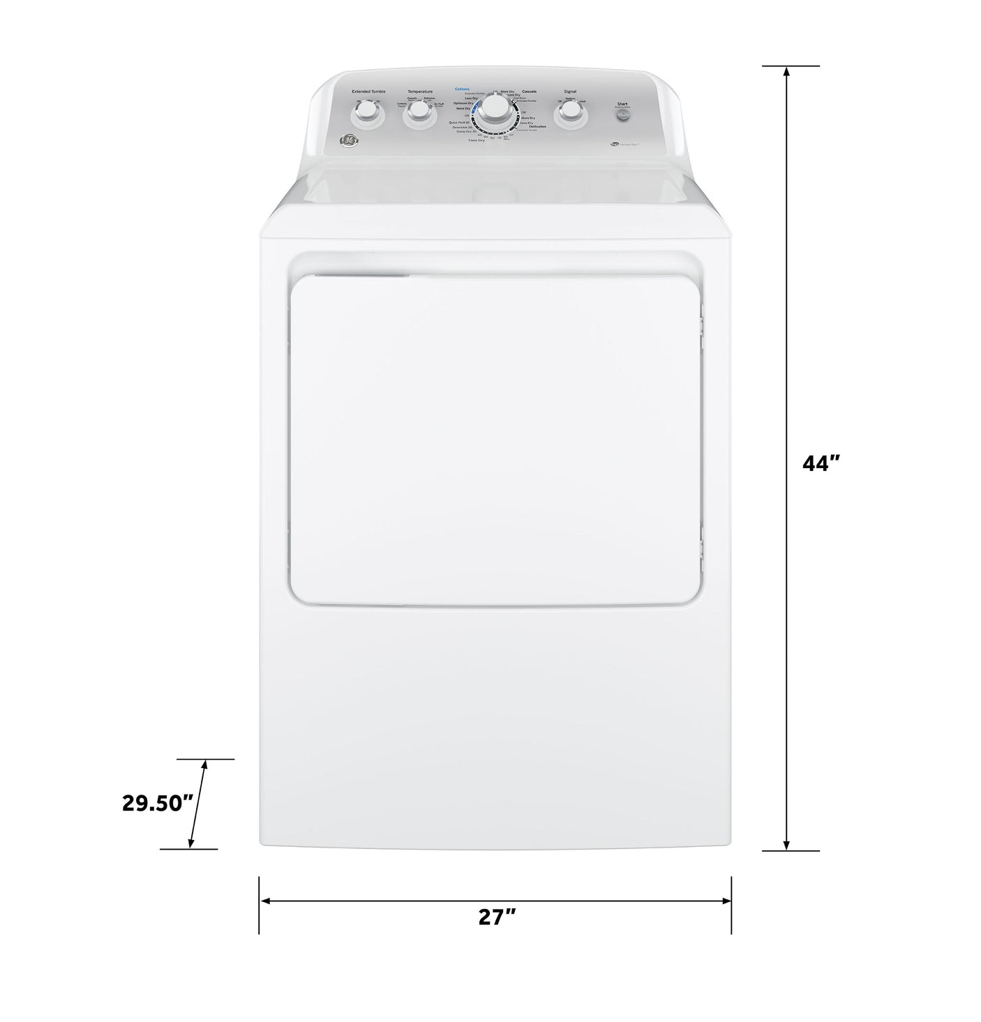 GE® 7.2 cu. ft. Capacity aluminized alloy drum Electric Dryer with Sensor Dry