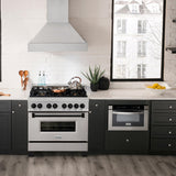 ZLINE Autograph Edition 36 in. 4.6 cu. ft. Dual Fuel Range with Gas Stove and Electric Oven in DuraSnow Stainless Steel with Accents (RASZ-SN-36) [Color: Matte Black]