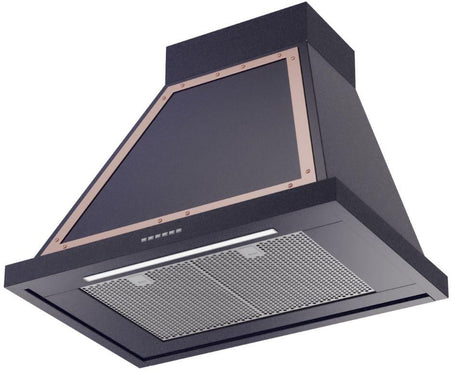 Nostalgie 30 Inch Blue Wall Mount Convertible Range Hood