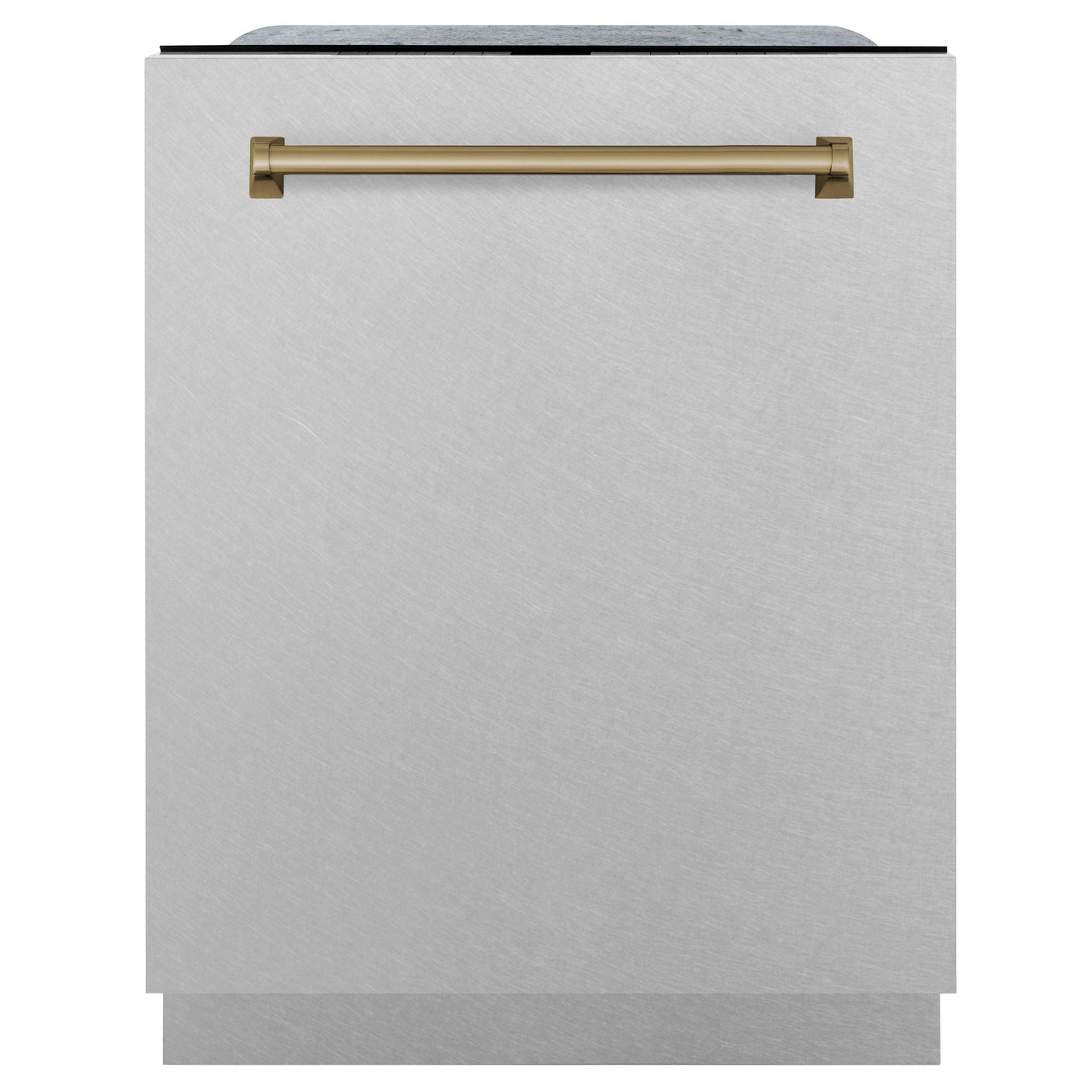 ZLINE Autograph Edition 24" 3rd Rack Top Touch Control Tall Tub Dishwasher in DuraSnow Stainless Steel with Accent Handle, 45dBa (DWMTZ-SN-24) [Color: Champagne Bronze]