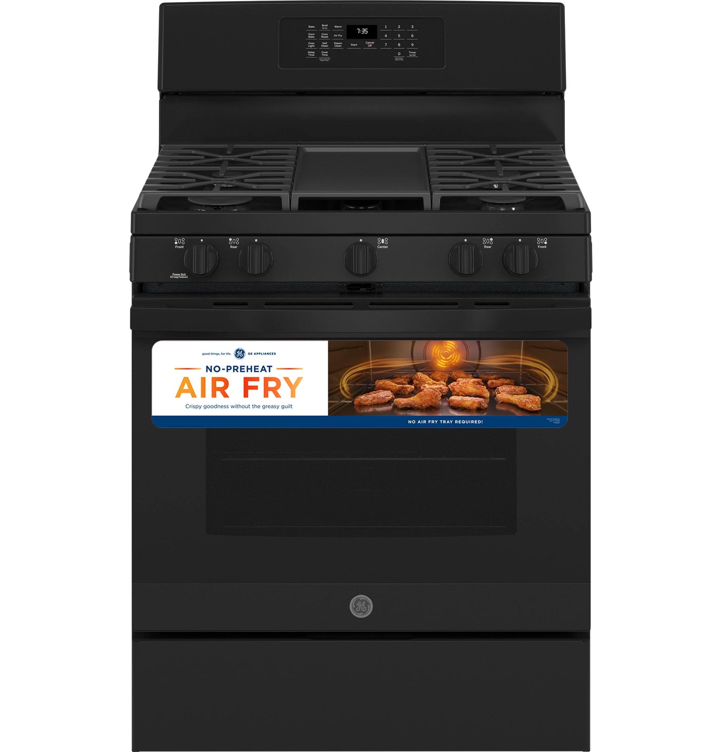 GE® 30" Free-Standing Gas Convection Range with No Preheat Air Fry