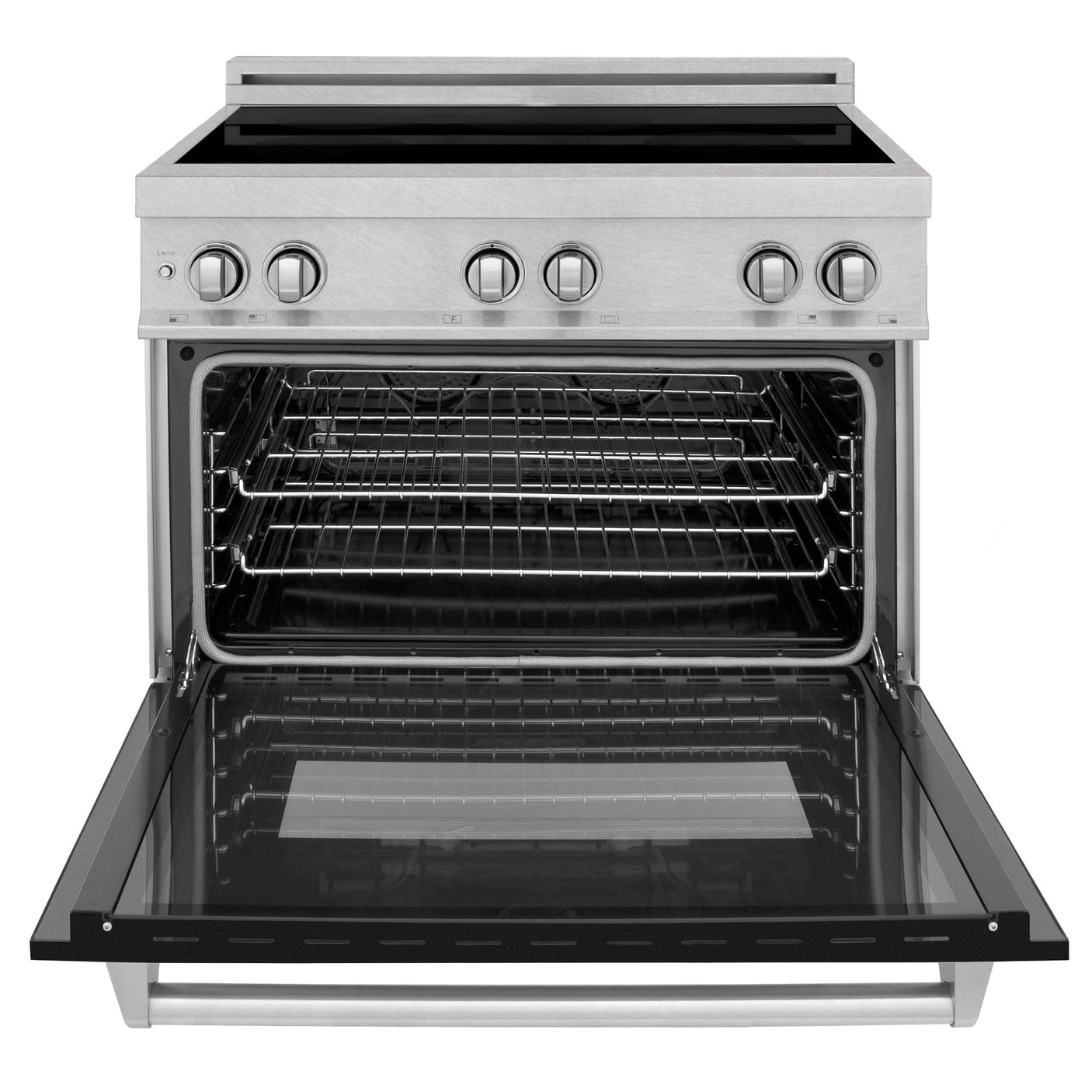 ZLINE 36" 4.6 cu. ft. Induction Range in DuraSnow with a 4 Element Stove and Electric Oven (RAINDS-36) [Color: Blue Gloss]