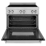 ZLINE 36" 4.6 cu. ft. Induction Range in DuraSnow with a 4 Element Stove and Electric Oven (RAINDS-36) [Color: Blue Gloss]