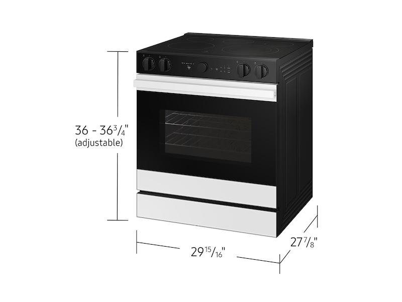 Bespoke 6.3 cu. ft. Smart Slide-In Electric Range with Smart Oven Camera & Illuminated Precision Knobs in White Glass