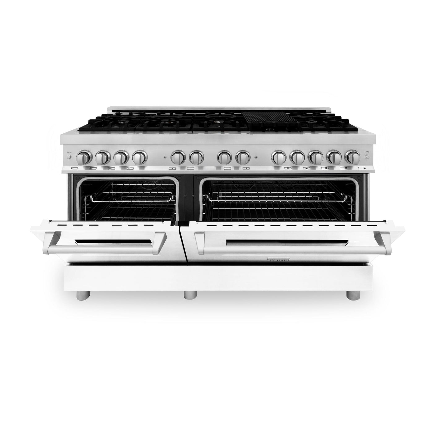 ZLINE 60 in. 7.4 cu. ft. Dual Fuel Range with Gas Stove and Electric Oven in Stainless Steel with Color Options (RA60) [Color: White Matte]