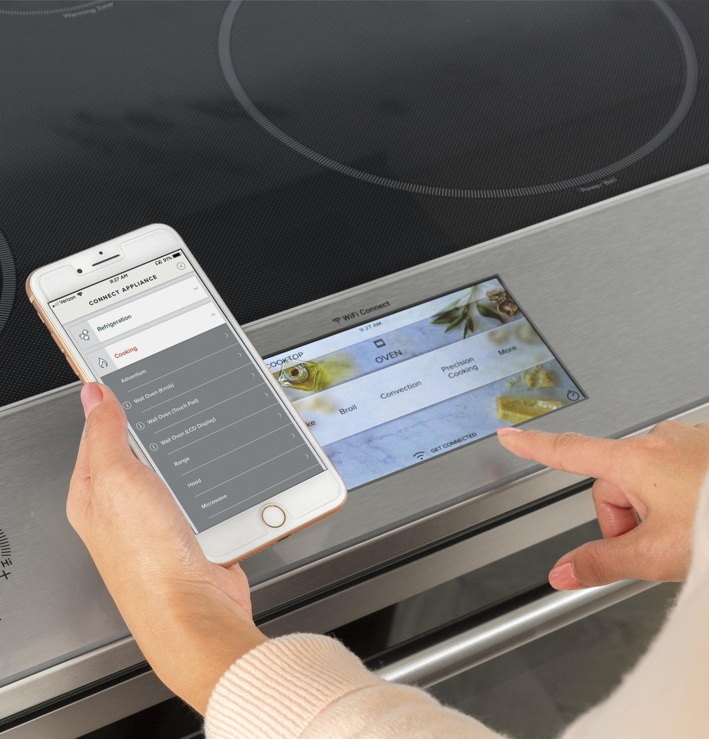 Café™ 30" Smart Slide-In, Front-Control, Induction and Convection Range with In-Oven Camera in Platinum Glass