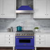 ZLINE Ducted DuraSnow Stainless Steel Range Hood with Blue Matte Shell (8654BM)