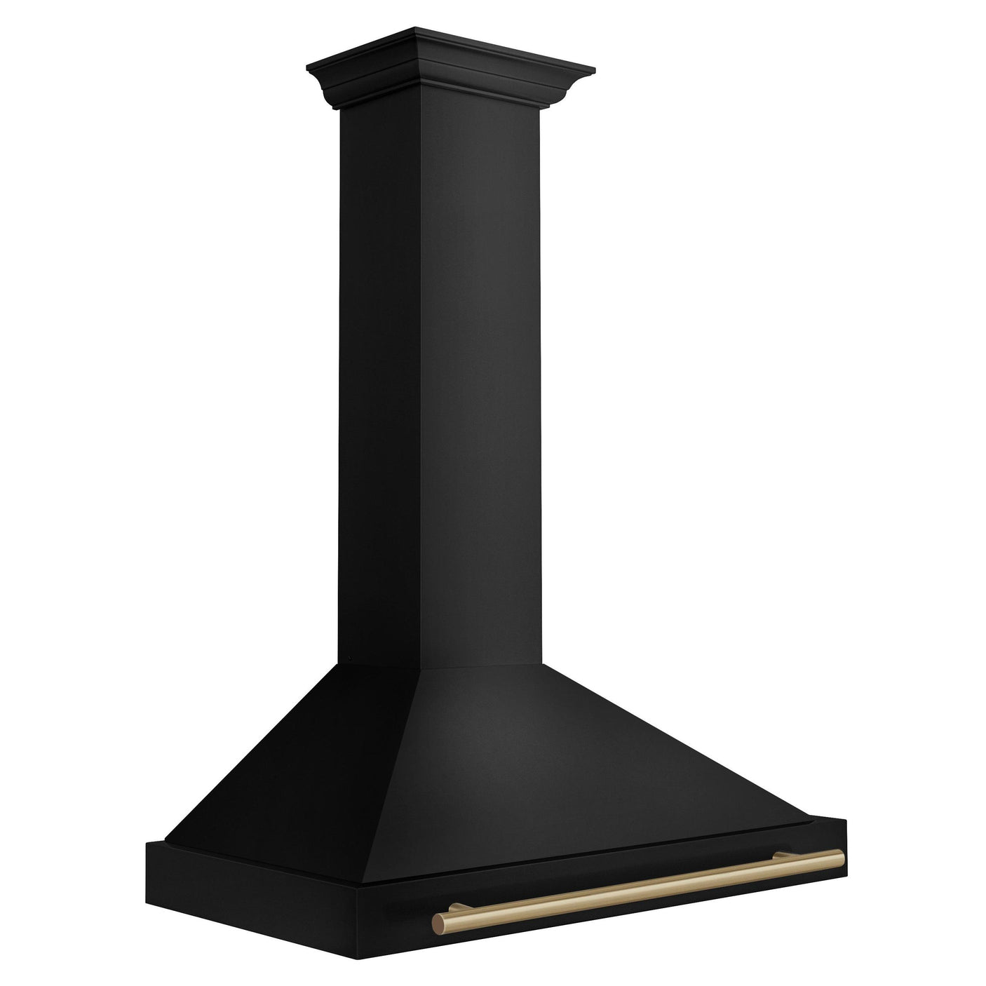 ZLINE 36 in. Autograph Edition Black Stainless Steel Wall Mount Range Hood With Champagne Bronze Handle (BSKB4Z-36-CB)