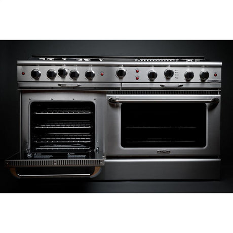 60" Gas Self Clean w/ Rotisserie, 8 Open Burners, 12" Broil Burner