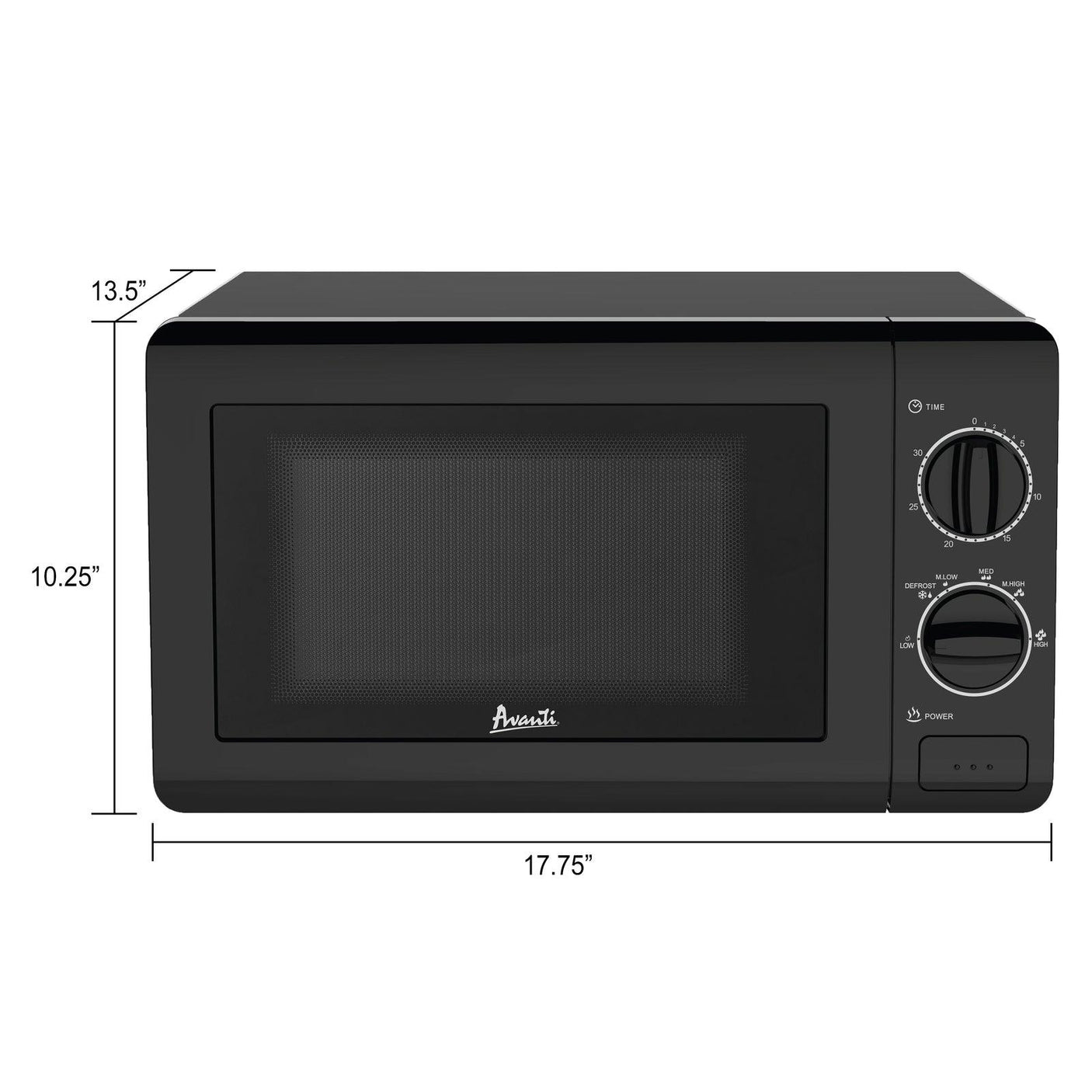 Avanti Microwave Oven with Mechanical Dials, 0.7 cu. ft. - Black / 0.7 cu. ft.