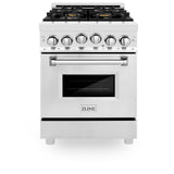 ZLINE 24 in. 2.8 cu. ft. Range with Gas Stove and Gas Oven in Stainless Steel (RG24) [Color: Red Gloss]