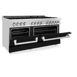 ZLINE 60 in. 7.4 cu. ft. Dual Fuel Range with Gas Stove and Electric Oven in Stainless Steel with Color Options (RA60) [Color: Blue Gloss]