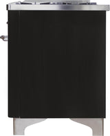 Majestic II 36 Inch Dual Fuel Liquid Propane Freestanding Range in Matte Graphite with Chrome Trim