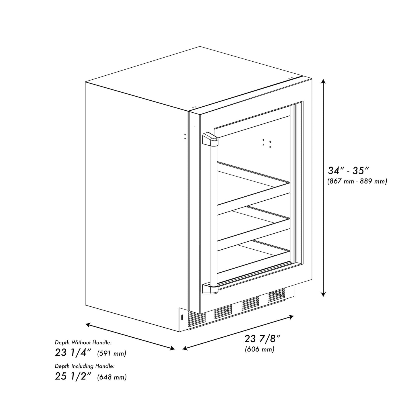 ZLINE 24 in. Touchstone 151 Can Beverage Fridge With Black Stainless Steel Glass Door (RBSO-BS-24)