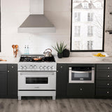 ZLINE 36" Professional 4.6 cu. ft. Gas on Gas Range in ZLINE DuraSnow® Stainless Steel with Color Door Options (RGS-SN-36) [Color: ZLINE DuraSnow Stainless Steel with Brass Burners]