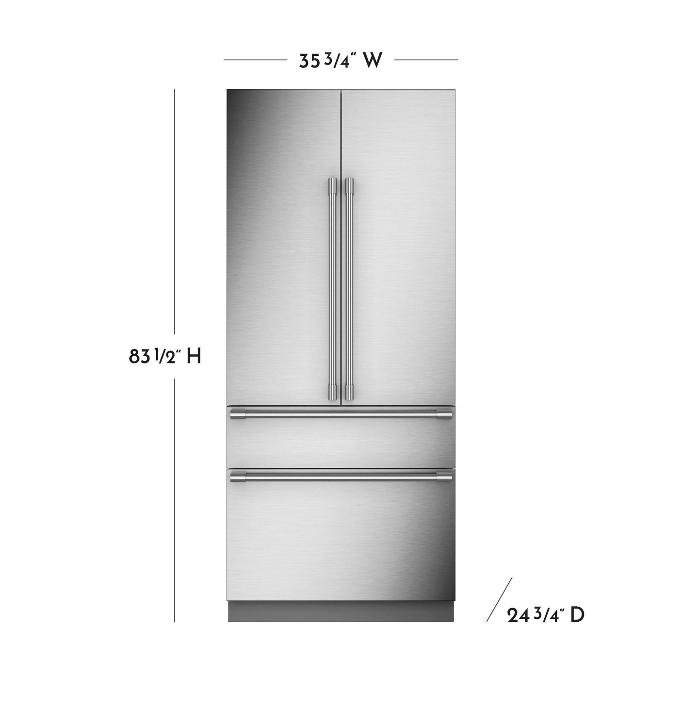 Monogram 36" Panel-Ready Integrated French-Door Refrigerator