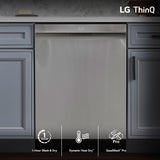 Smart Top Control Dishwasher with 1-Hour Wash & Dry, QuadWash® Pro, TrueSteam®, and Dynamic Heat Dry™