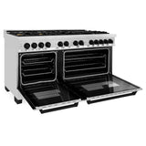 ZLINE Autograph Edition 60" 7.4 cu. ft. Dual Fuel Range with Gas Stove and Electric Oven in Stainless Steel with Accents (RAZ-60) [Color: Matte Black]