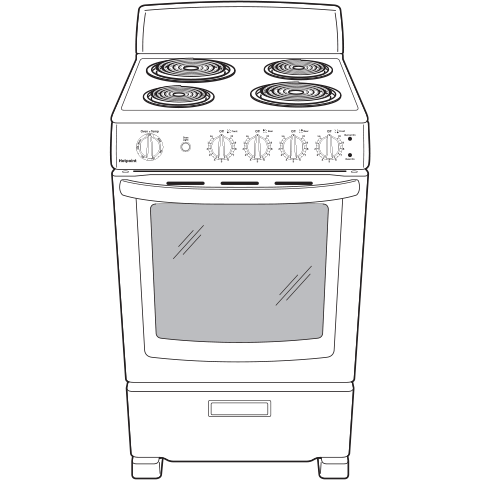 Hotpoint® ENERGY STAR® 24" Electric Free-Standing Front-Control Range