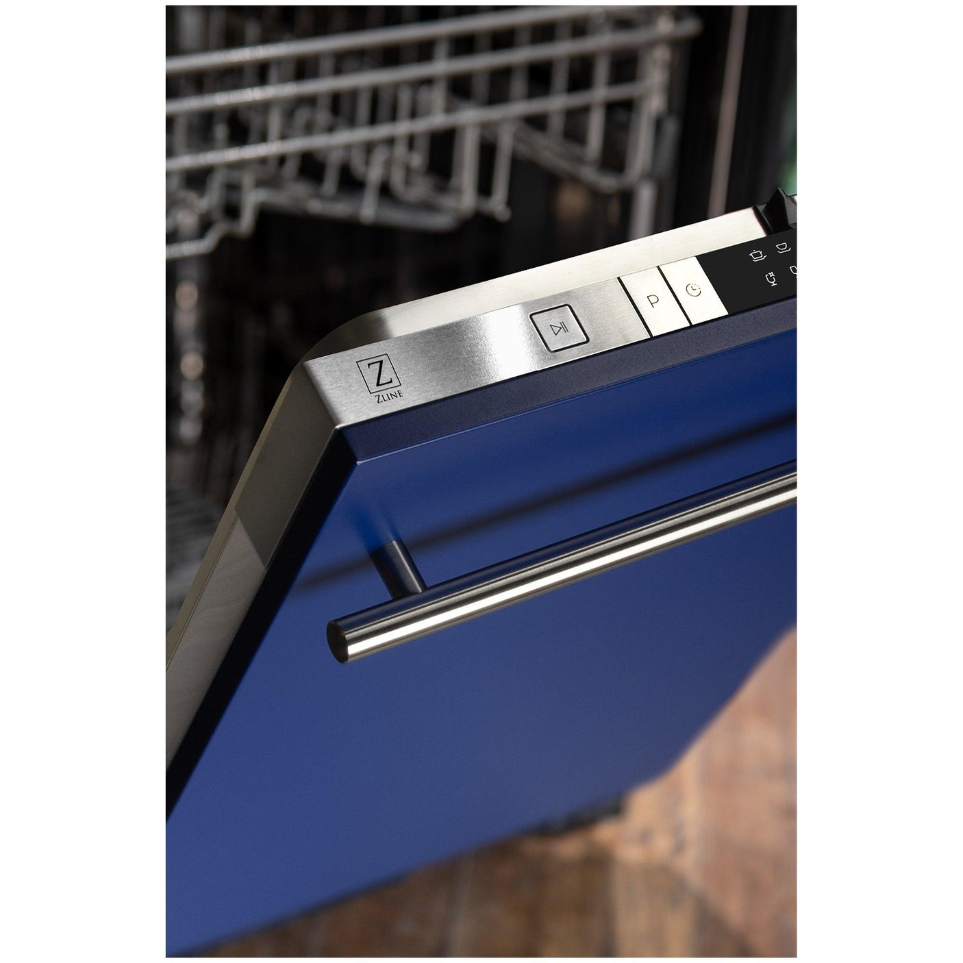 ZLINE 24 in. Top Control Dishwasher with Stainless Steel Tub and Modern Style Handle, 52dBa (DW-24) [Color: Blue Matte]