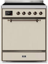 Majestic II 30 Inch Electric Freestanding Range in Antique White with Bronze Trim