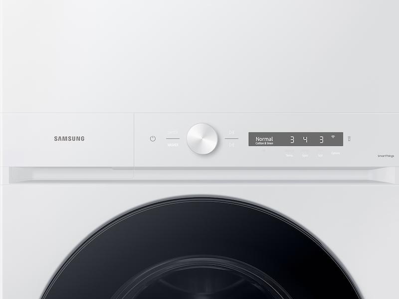 Bespoke 4.6 cu. ft. AI Laundry Hub™ Large Capacity Single Unit Washer with Steam Wash and 7.6 cu. ft. Gas Dryer in White