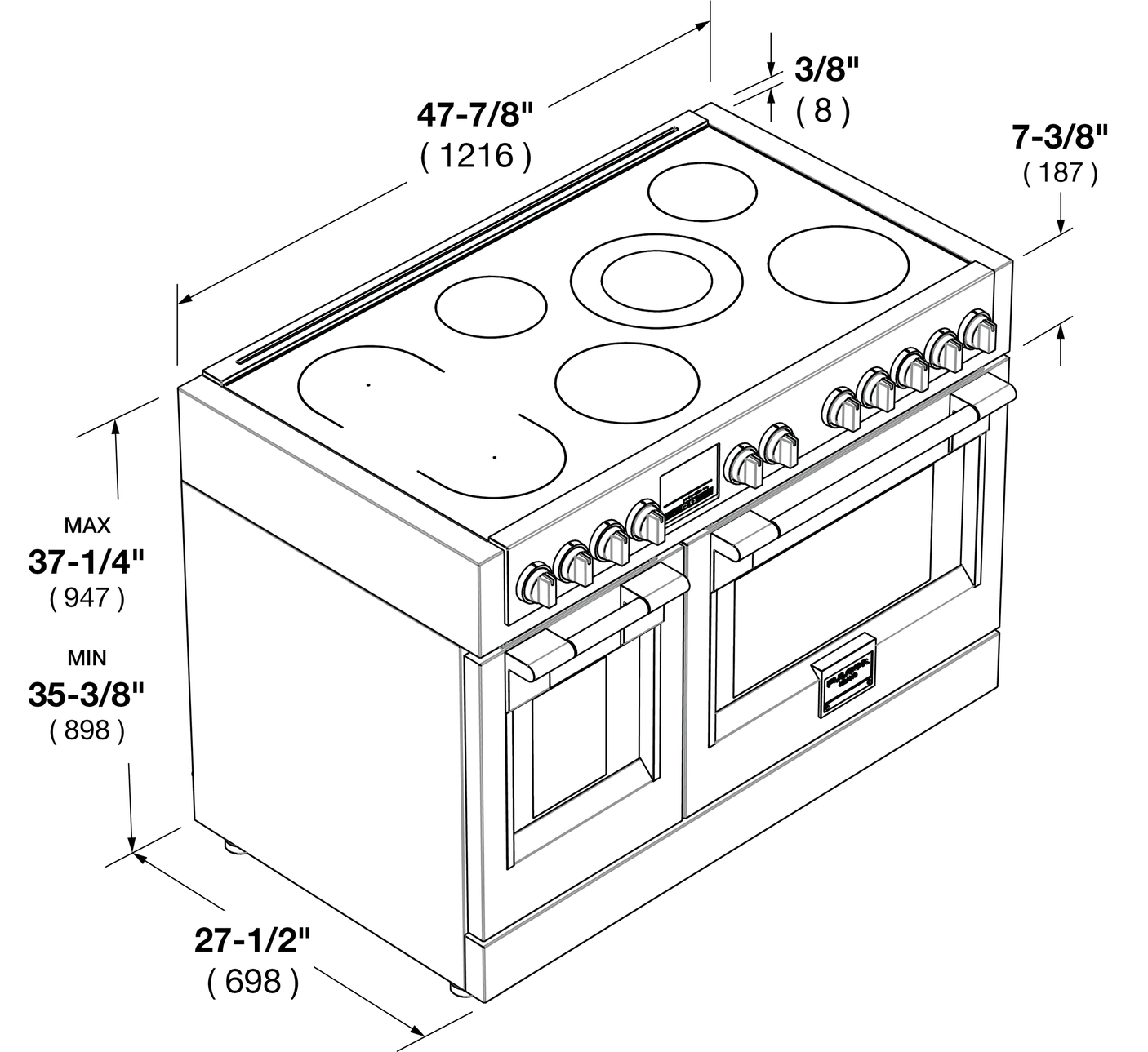 SOFIA 48" PRO INDUCTION RANGE - ALL GLASS