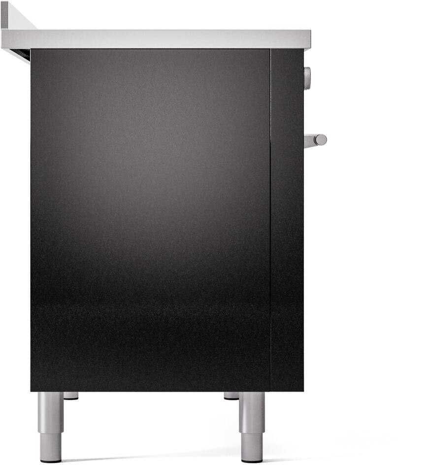 Professional Plus II 48 Inch Electric Freestanding Range in Glossy Black with Trim