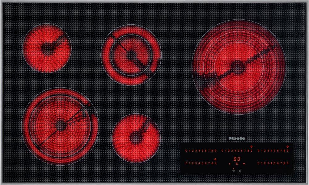 KM 5860 240V - 36-inch electric cooktop, operated with its own controls with direct selection plus including timer for maximum user convenience.