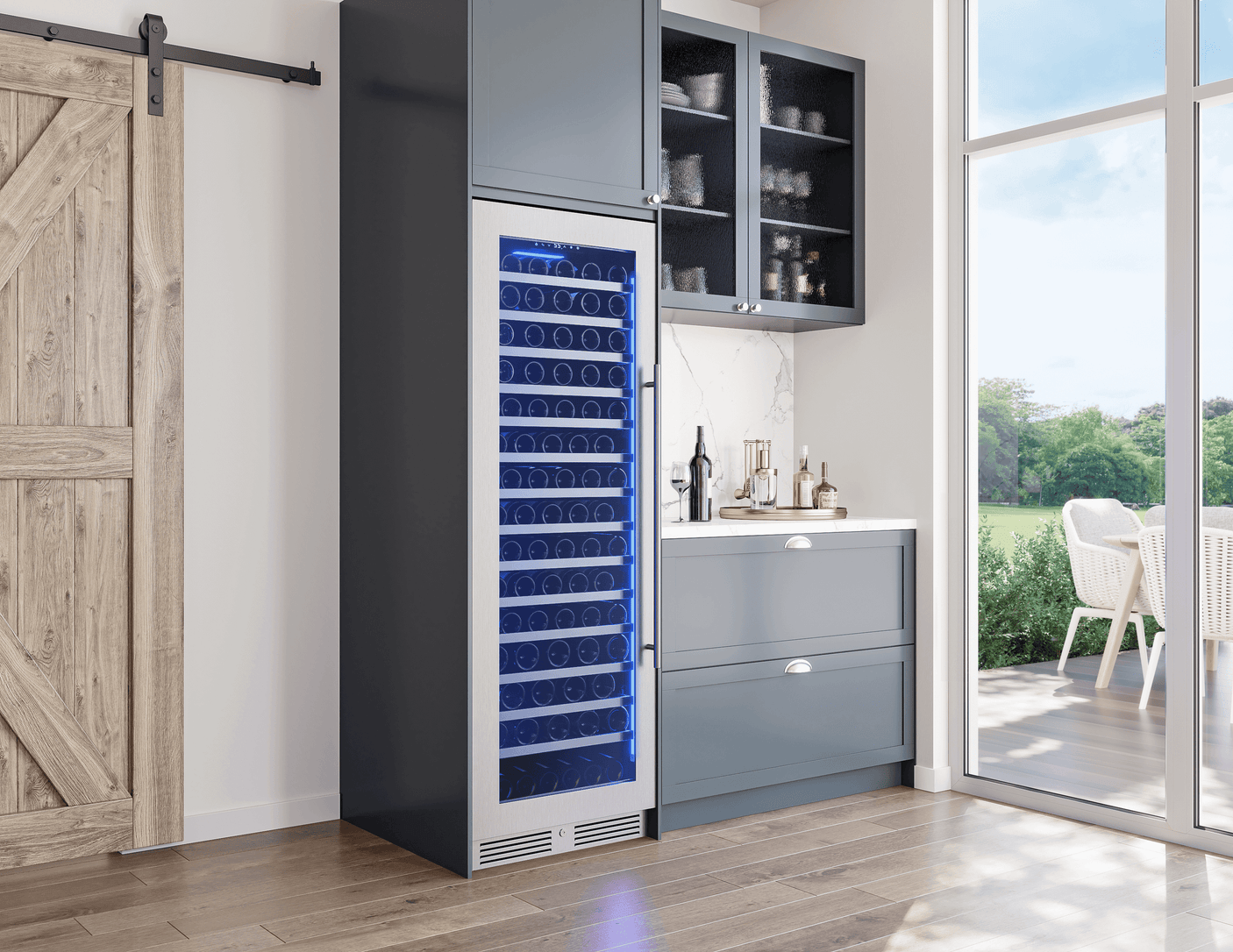 Presrv Wine Cooler, 24in Full Size, SS+Glass, Reversible Door, 1 Zone