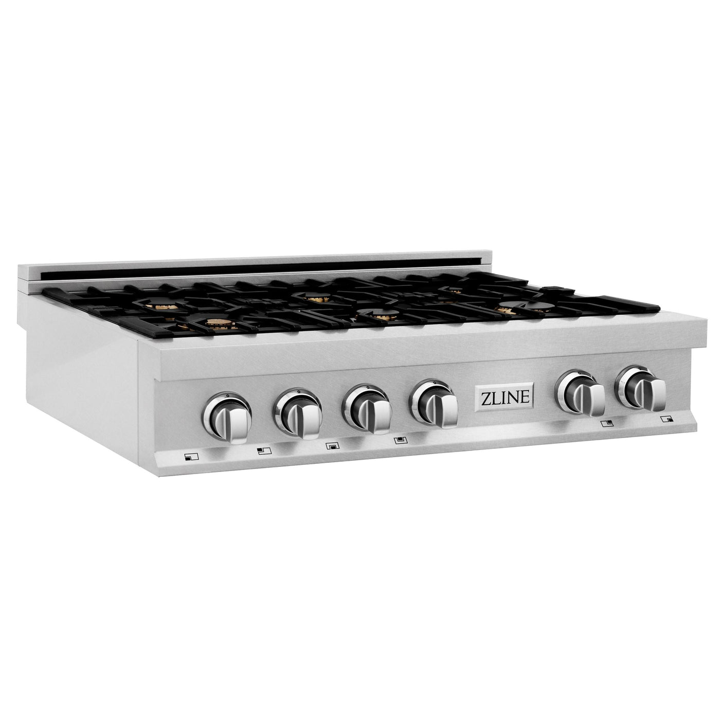 ZLINE 36 in. Porcelain Rangetop in DuraSnow Stainless Steel with 6 Gas Burners (RTS-36) Available with Brass Burners [Color: DuraSnow Stainless Steel with Brass Burners]