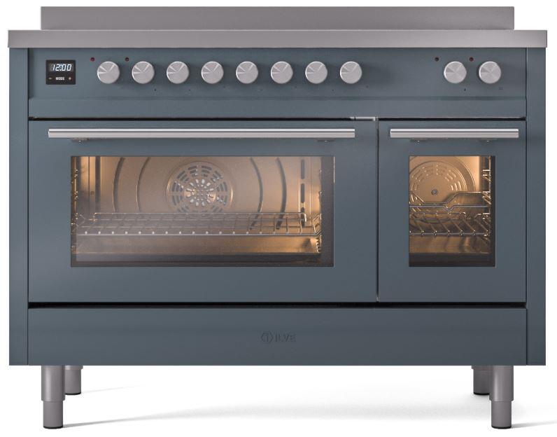 Professional Plus II 48 Inch Electric Freestanding Range in Blue Grey with Trim